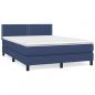 Preview: Boxspringbett mit Matratze Blau 140x200 cm Stoff