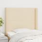 Preview: ARDEBO.de - Kopfteil mit Ohren Creme 93x16x118/128 cm Stoff