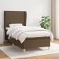 Preview: ARDEBO.de - Boxspringbett mit Matratze Dunkelbraun 100x200 cm Stoff