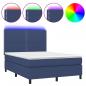 Preview: Boxspringbett mit Matratze & LED Blau 140x200 cm Stoff