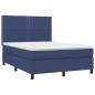 Preview: Boxspringbett mit Matratze & LED Blau 140x200 cm Stoff