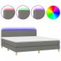 Preview: Boxspringbett mit Matratze & LED Dunkelgrau 160x200 cm Stoff