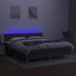 Preview: Boxspringbett mit Matratze & LED Dunkelgrau 160x200 cm Stoff