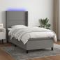 Preview: ARDEBO.de - Boxspringbett mit Matratze & LED Dunkelgrau 80x200 cm Stoff