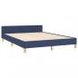 Preview: Bettgestell mit Kopfteil Blau 140x190 cm Stoff