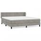 Preview: Boxspringbett mit Matratze Hellgrau 160x200 cm Samt