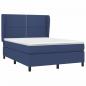 Preview: Boxspringbett mit Matratze Blau 140x200 cm Stoff