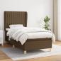 Preview: ARDEBO.de - Boxspringbett mit Matratze Dunkelbraun 100x200 cm Stoff