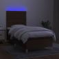 Preview: Boxspringbett mit Matratze & LED Dunkelbraun 100x200 cm Stoff