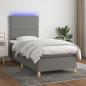 Preview: ARDEBO.de - Boxspringbett mit Matratze & LED Dunkelgrau 80x200 cm Stoff