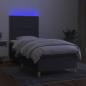 Preview: Boxspringbett mit Matratze & LED Dunkelgrau 80x200 cm Stoff