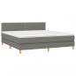 Preview: Boxspringbett mit Matratze Dunkelgrau 160x200 cm Stoff