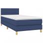 Preview: Boxspringbett mit Matratze Blau 90x190 cm Stoff