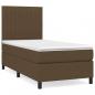 Preview: Boxspringbett mit Matratze Dunkelbraun 100x200 cm Stoff