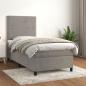 Preview: ARDEBO.de - Boxspringbett mit Matratze Hellgrau 80x200 cm Samt