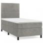 Preview: Boxspringbett mit Matratze Hellgrau 80x200 cm Samt