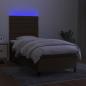 Preview: Boxspringbett mit Matratze & LED Dunkelbraun 100x200 cm Stoff