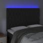 Preview: LED Kopfteil Schwarz 144x7x118/128 cm Samt