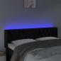 Preview: LED Kopfteil Schwarz 147x16x78/88 cm Samt