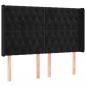 Preview: LED Kopfteil Schwarz 147x16x118/128 cm Samt