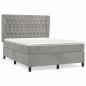 Preview: Boxspringbett mit Matratze Hellgrau 140x190 cm Samt