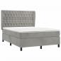 Preview: Boxspringbett mit Matratze Hellgrau 140x190 cm Samt