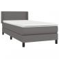 Preview: Boxspringbett mit Matratze Grau 80x200 cm Kunstleder