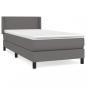 Preview: Boxspringbett mit Matratze Grau 90x200 cm Kunstleder