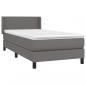 Preview: Boxspringbett mit Matratze Grau 90x200 cm Kunstleder