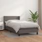 Preview: ARDEBO.de - Boxspringbett mit Matratze Grau 90x200 cm Kunstleder