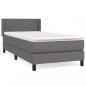 Preview: Boxspringbett mit Matratze Grau 90x200 cm Kunstleder