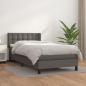 Preview: ARDEBO.de - Boxspringbett mit Matratze Grau 80x200 cm Kunstleder