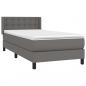 Preview: Boxspringbett mit Matratze Grau 80x200 cm Kunstleder