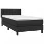 Preview: Boxspringbett mit Matratze Schwarz 90x200 cm Kunstleder