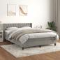 Preview: ARDEBO.de - Boxspringbett mit Matratze Hellgrau 140x200 cm Samt