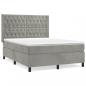 Preview: Boxspringbett mit Matratze Hellgrau 140x190 cm Samt