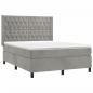 Preview: Boxspringbett mit Matratze Hellgrau 140x190 cm Samt