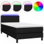 Preview: Boxspringbett mit Matratze & LED Schwarz 80x200 cm Stoff