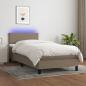 Preview: ARDEBO.de - Boxspringbett mit Matratze & LED Taupe 80x200 cm Stoff