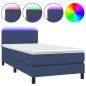 Preview: Boxspringbett mit Matratze & LED Blau 80x200 cm Stoff