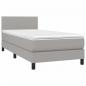 Preview: Boxspringbett mit Matratze & LED Hellgrau 90x200 cm Stoff