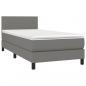 Preview: Boxspringbett mit Matratze & LED Dunkelgrau 100x200 cm Stoff