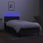 Preview: Boxspringbett mit Matratze & LED Schwarz 100x200 cm Stoff 