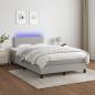 Preview: ARDEBO.de - Boxspringbett mit Matratze & LED Hellgrau 120x200 cm Stoff