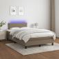 Preview: ARDEBO.de - Boxspringbett mit Matratze & LED Taupe 120x200 cm Stoff