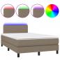 Preview: Boxspringbett mit Matratze & LED Taupe 120x200 cm Stoff