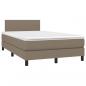 Preview: Boxspringbett mit Matratze & LED Taupe 120x200 cm Stoff