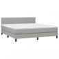 Preview: Boxspringbett mit Matratze & LED Hellgrau 160x200 cm Stoff