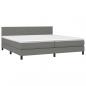 Preview: Boxspringbett mit Matratze & LED Dunkelgrau 200x200 cm Stoff