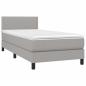 Preview: Boxspringbett mit Matratze & LED Hellgrau 80x200 cm Stoff